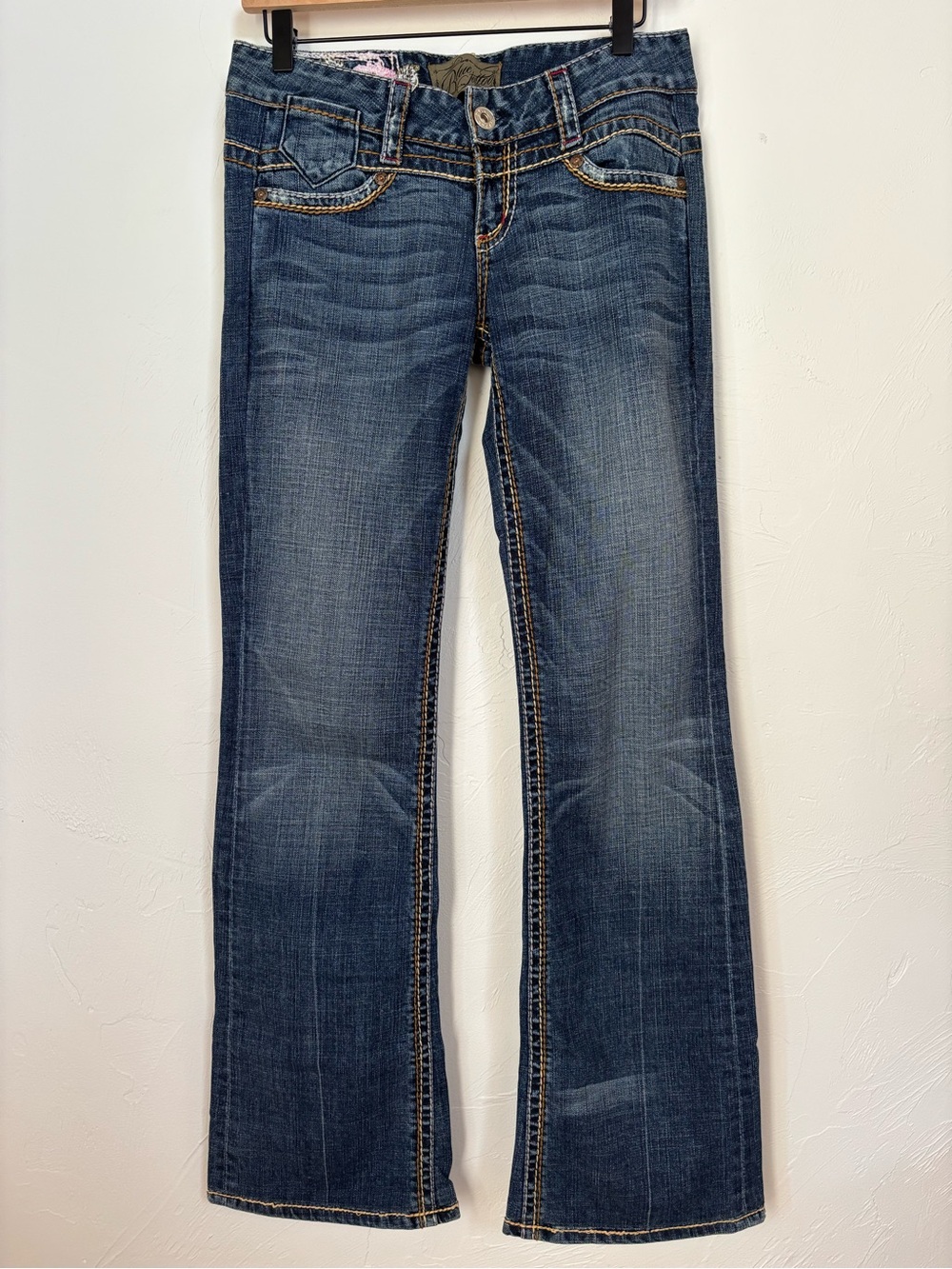 Blue Tattoo Embroidered Rose Bootcut Jeans Vintage Size 30